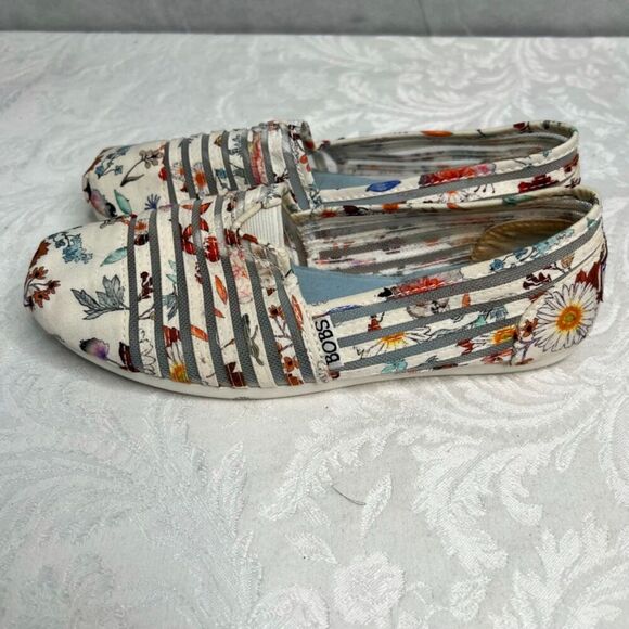 Skechers BOBS Memory Foam White Floral Mesh Slip On Women's 5.5 - Picture 3 of 8